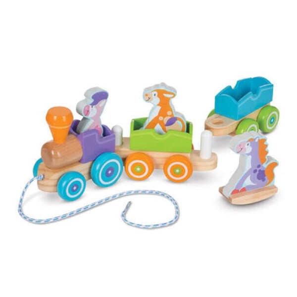 Melissa & Doug First Play - Pull Train Rocking Farm Animals