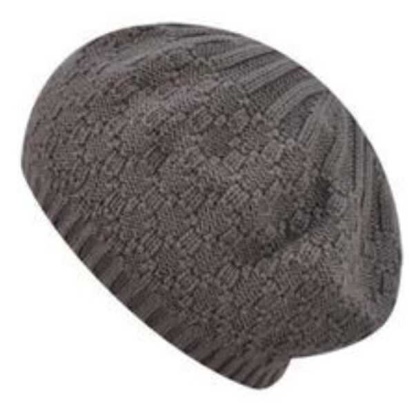 Kangol Kids Lozenge Knit Beret Hat Warm Winter French Grey