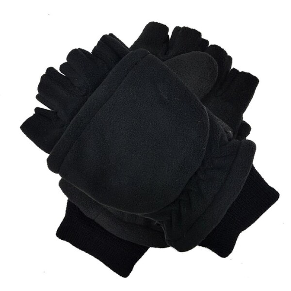 Dents Mens 3M Thinsulate Lined Half Finger Gloves/Mittens Fingerless Warm Winter in Black Medium