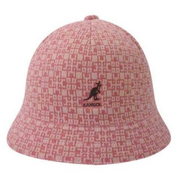 Kangol Kids Escher Check Casual Bucket Hat Round - Pink Kids Large