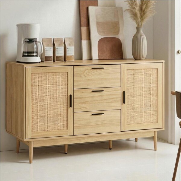 130x40x79cm Artiss Rattan Buffet Sideboard - BRIONY Oak