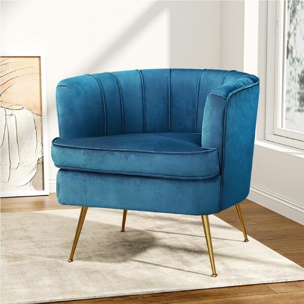 1 Seater Artiss Armchair Velvet Blue Norvia