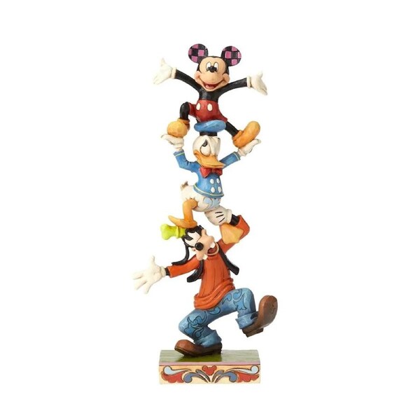 Jim Shore Disney Traditions - Goofy Donald and Mickey - Teetering Tower