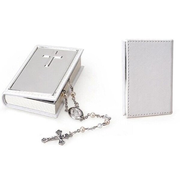 Whitehill Giftware - Rosary Beads in White Leatherette Case