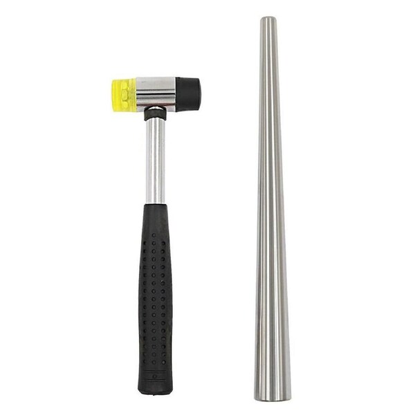 Ring Mandrel Sizer Steel Gauge Rubber Hammer Stick Tool Set Finger Jewelry Hammer Repair Tool