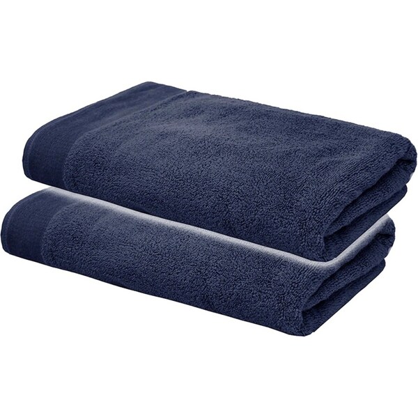2pc Bambury 68x137cm Soft Cotton Elvire Bathoom/Home Body Towel Navy 600GSM