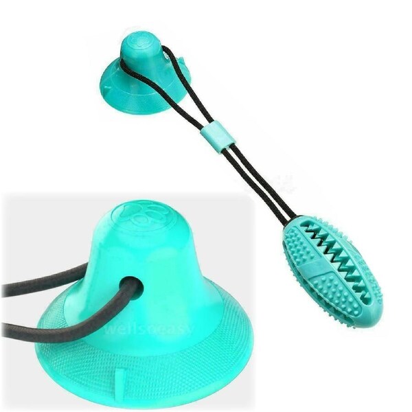 Puppy Toy Tug & Pull Molar Chew Toy Bite Floor Suction Cup Interactive Rubber Pet Dog Balls