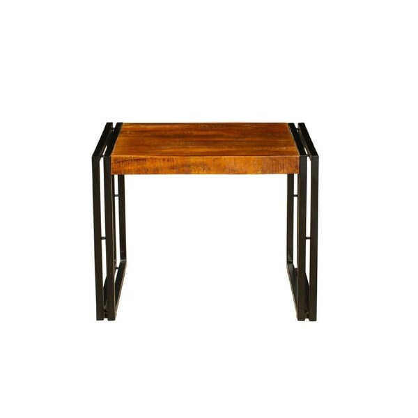 Astra Natural & Black Small Wooden Coffee Table - 60cm