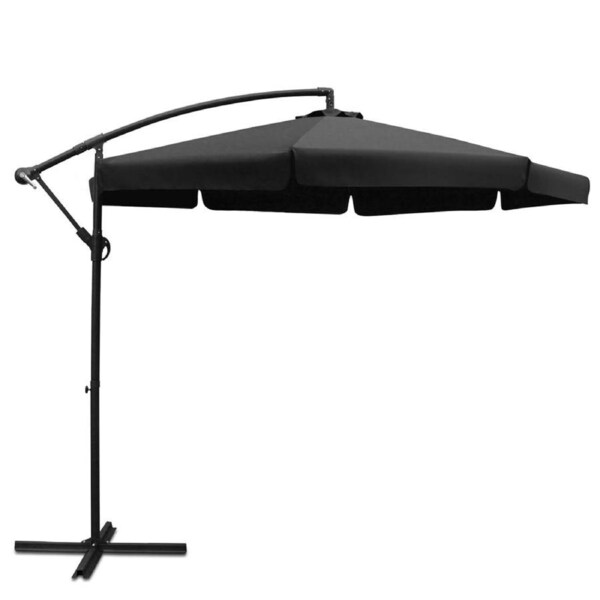 Outdoor Garden 3M Umbrella - Black
