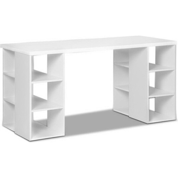 Office Desk Workstation with 3 Level Shelf - White