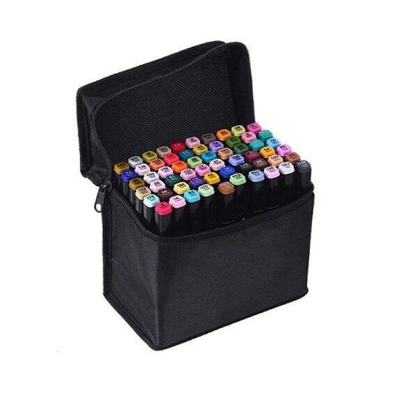 OZNALA 60 Marker Pen Set Dual Heads Graphic Artist Craft Sketch Markers New OZ Black