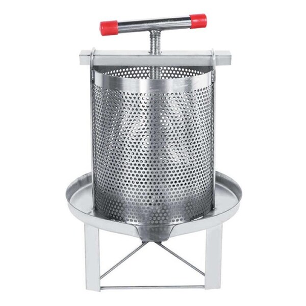 OZNALA 12L Bee Honey Presser Household Manual Wine Press Wax Machine Beekeeping Equipment Home T-Handle Stainless Steel Manual Honey Harvesting Equipment with Filter Bag for Wine Fruit Wax