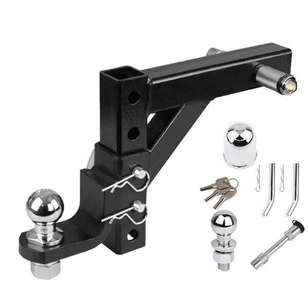 OZNALA Tow bar Adjustable Towing Ball Mount Tongue Hitch Trailer Car Bike Rack Boat 4WD 3500KG