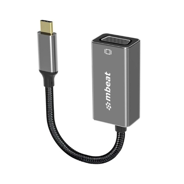 mbeat Elite USB-C to VGA Adapter - Coverts USB-C to VGA Female Port, Supports up to1920x1080@60Hz - Space Grey Weight: 30g
