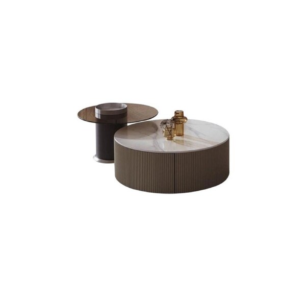 Keesley Nesting Coffee Table Set/Glossy Ceramic top/ Modern