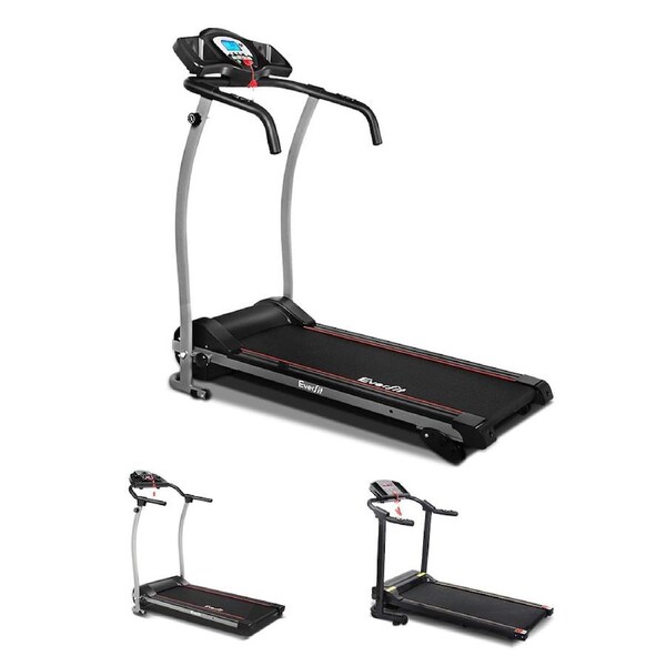 Everfit 2 in 1 Electric Treadmill Foldable Walking Pad Home Gym Fitness Black & Grey-340mm