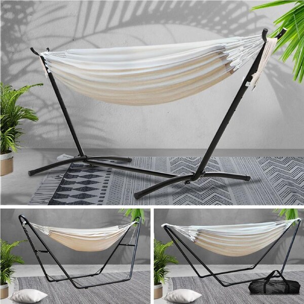 Gardeon Outdoor Hammock Chair With Stand Swing Bed Portable Camping Hammocks Double Model 3