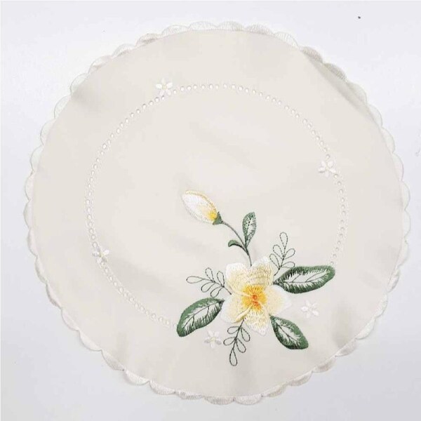 French Country Doiley Frangipanni Doily for Table Duchess 25cm Round