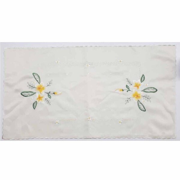 French Country Doily Frangipanni Runner for Table Duchess 90x35cm