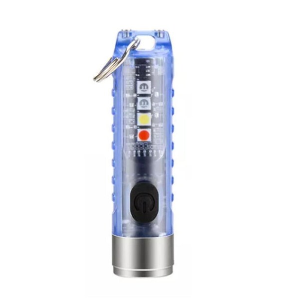 Mini Rechargeable Torch Camping, Emergency Flashlight - 450 Lumens - Max Beam Distance - upto 150 Metres - Blue
