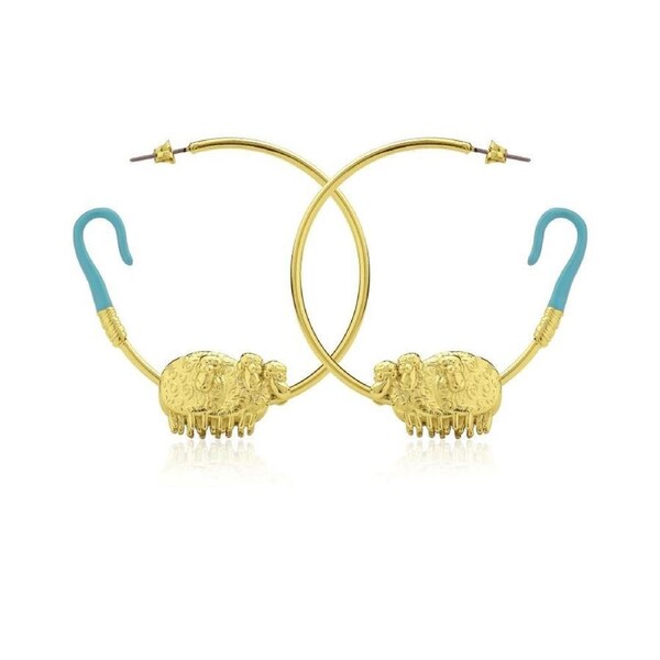 Couture Kingdom - Disney - Toy Story Bo Peep Hoop Earrings Yellow Gold