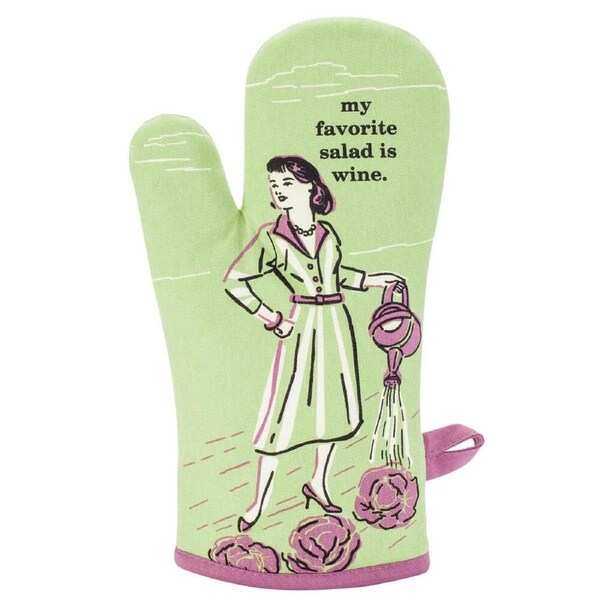 Blue Q Oven Mitt - My Favorite Salad Is Wine