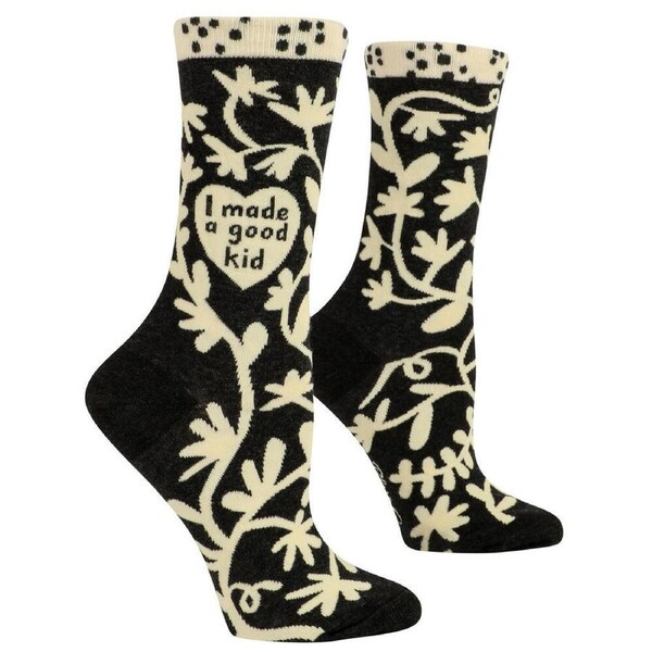 Blue Q Womens Crew Socks - I Made a Good Kid