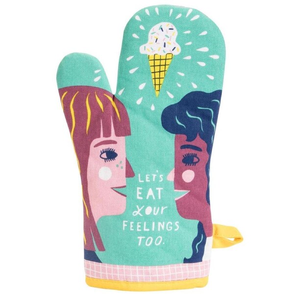 Blue Q Oven Mitt - Let's Eat Your Feelings Too