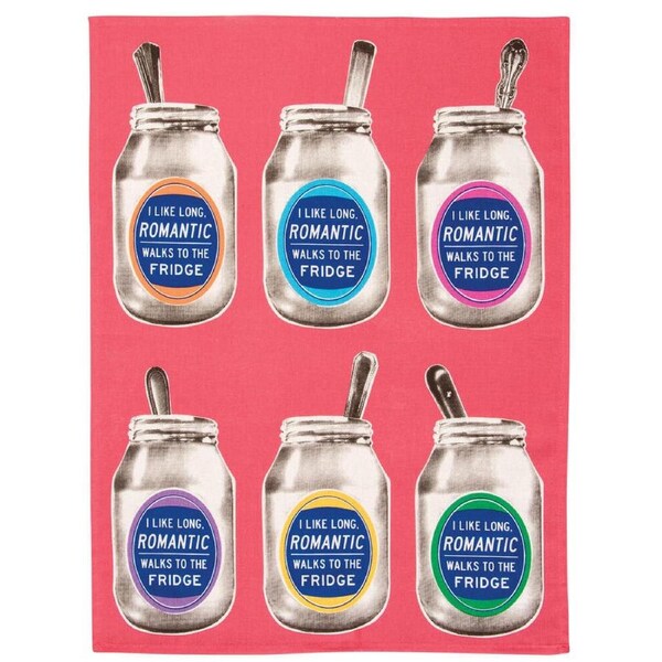 Blue Q Tea Towel - I Like Long Romantic Walks To The Fridge