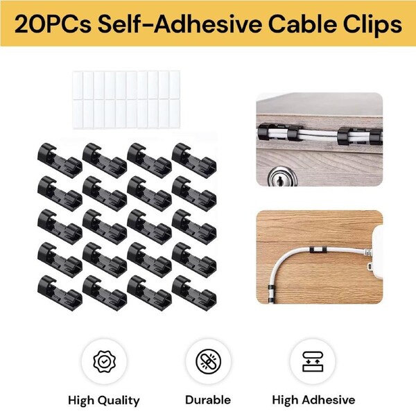20PCs Self-Adhesive Cable Clips