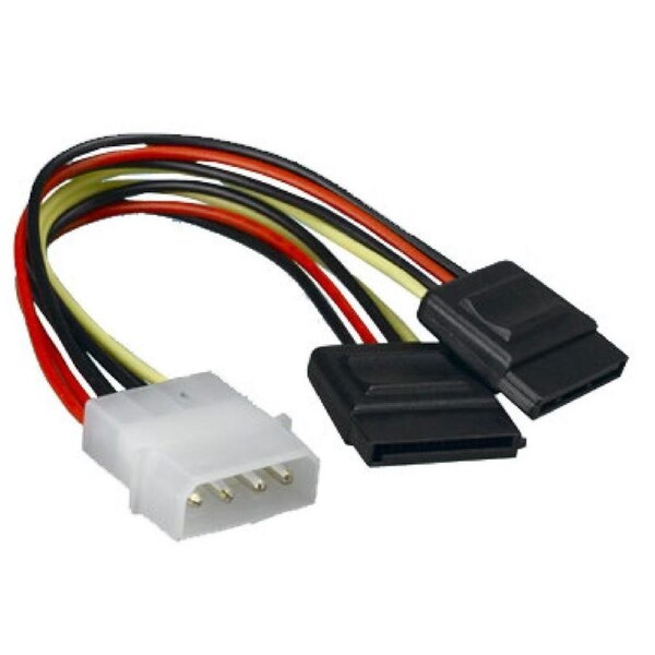 Astrotek Internal Power to SATA Molex Cable 4pins to 2x 15pins 18AWG RoHS Lead