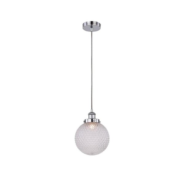 Carly Modern Glass Shade Pendant Lamp Light Small Chrome / Clear
