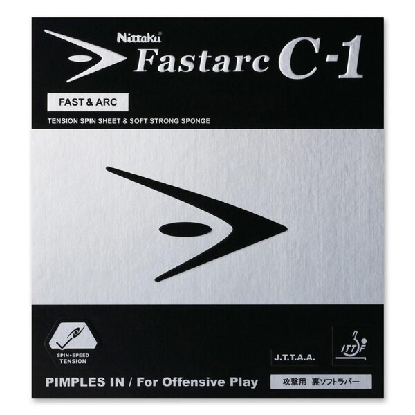 Nittaku Fastarc C-1 Black Table Tennis Rubber - 2.0mm thickness OFFensive