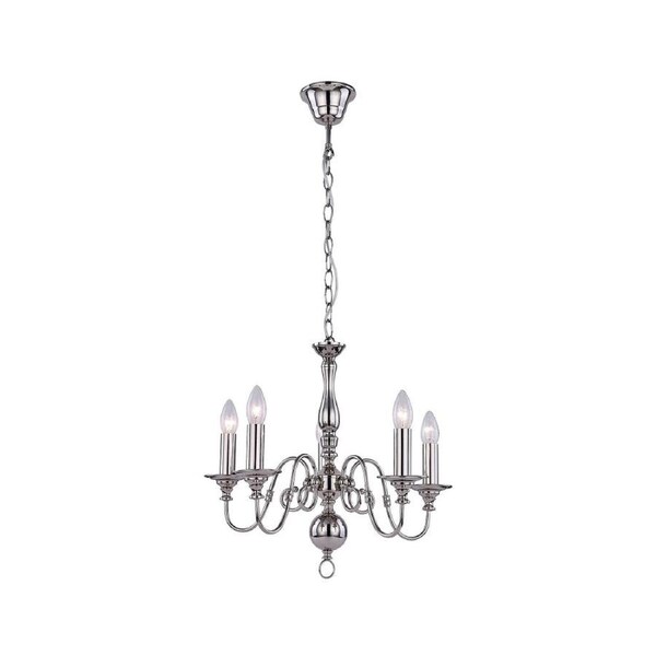 Rowan Rustic 9-Light Pendant Lamp Light Chandellier Polished Nickel