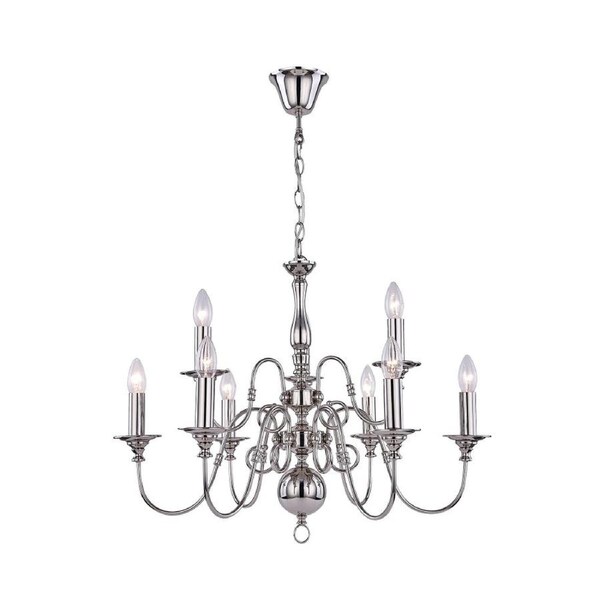 Rowan Rustic 5-Light Pendant Lamp Light Chandellier Polished Nickel