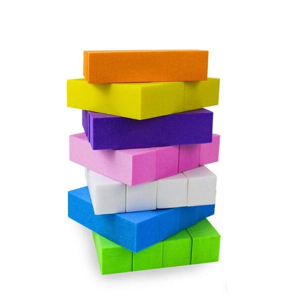 OZNALA Nail Buffer Block, 4 Way Sponge Acrylic Nail Files Sanding Buffing Blocks, Nail Buffer Bulk, Manicure Pedicure Tools Kit / random-10pcs the same color for Salon & Home Gel Nails Care