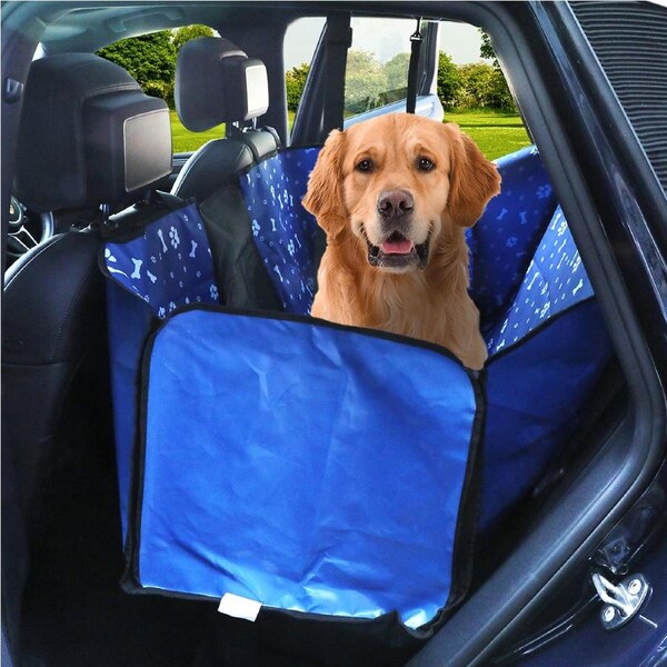 PaWz Pet Car Back Seat Cover Dog Waterproof Protector Hammock Nonslip Travel Mat Blue