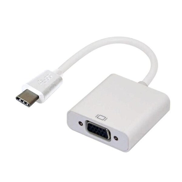 Astrotek Male Thunderbolt USB-C) To Female VGA Adapter Converter Cable Cord WHT