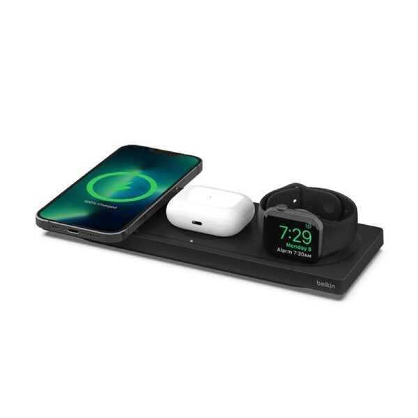 Belkin BoostCharge PRO 3-in-1 Wireless Charging Pad with MagSafe - Black