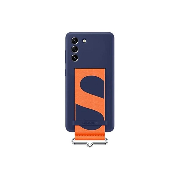 Samsung Galaxy S21 FE Silicone Cover with Strap - Navy