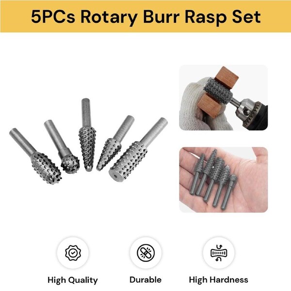 5PCs Rotary Burr Rasp Set