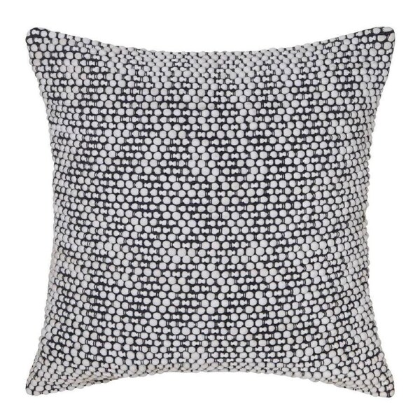 J. Elliot Brody Square Cotton Cushion 50cm Home Decorative Pillow Ivory/Charcoal