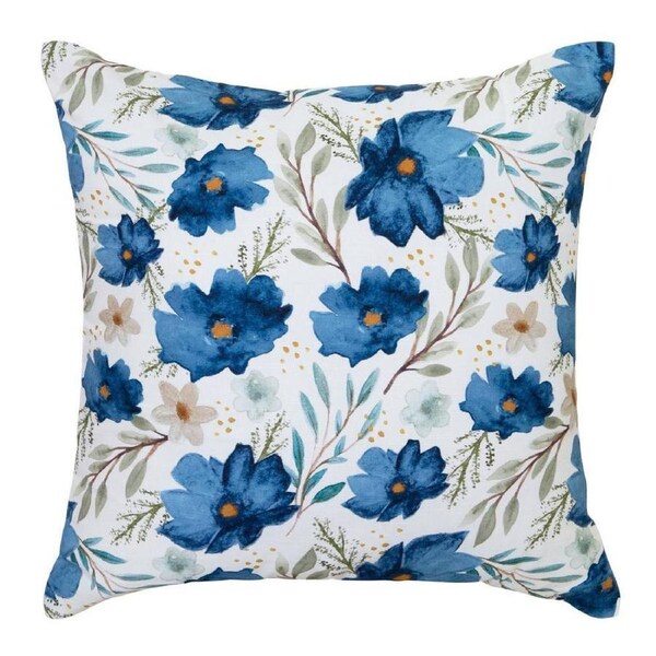 J. Elliot Wildflower Square Cotton Cushion 50cm Home Lounge Decor Pillow Blue