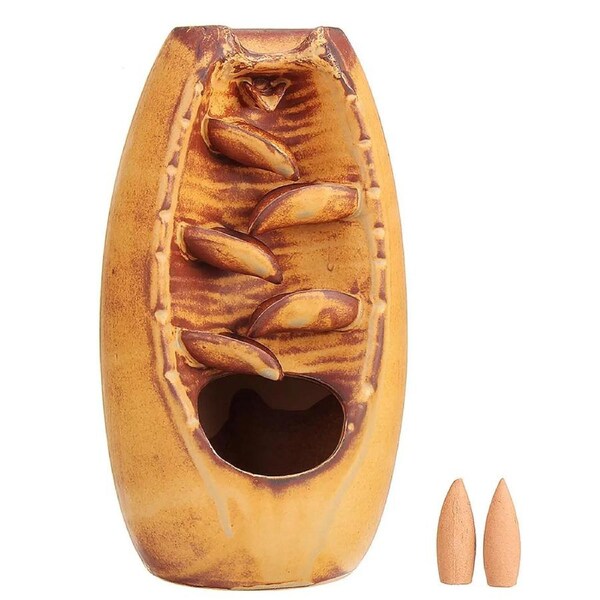 Smoke Incense Burner Backflow Mountain Waterfall Ceramic Censer Holder Kit Cones