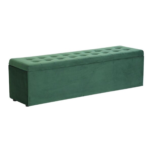 140cm Artiss Storage Ottoman Blanket Box LARGE Green velvet
