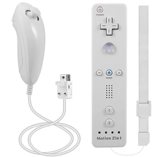 2in1 Built-in Motion Plus Remote Compatible Nunchuck Controller For Nintendo Wii