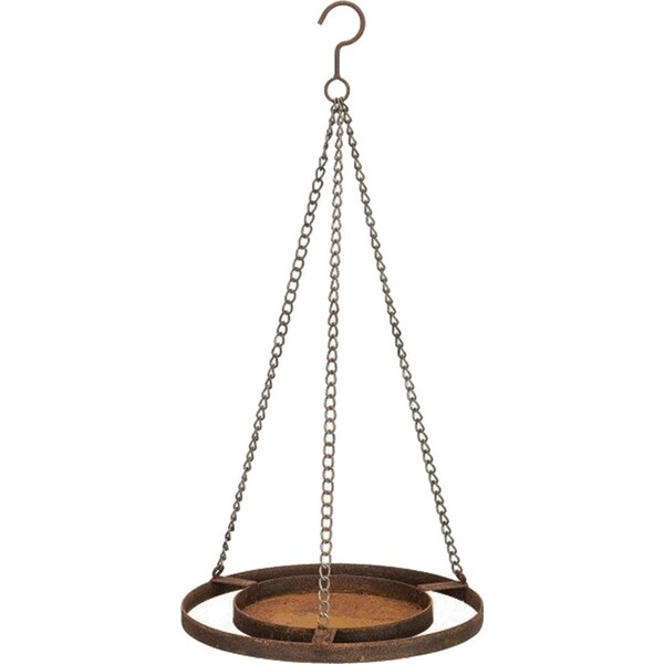 30cm Hanging Round Bird Food Feeder/Feeding Rust Home Garden Outdoor/Yard Decor