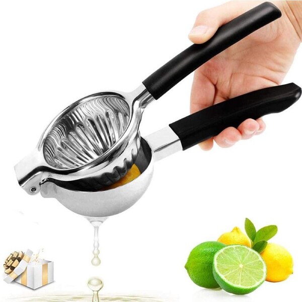 Lemon Squeezer Stainless Steel, Large Bowl Manual Citrus Press Juicer Squeezer Hand Lemon Lime Squeezer Tool