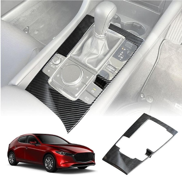 Center Console Gear Shift Cover for Mazda 3 BP 2019-Onwards Carbon Fiber Style Frame Trim Protector
