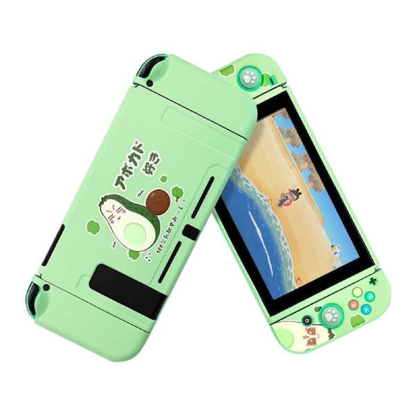 Cartoon Nintendo Switch Console Soft Protective Case Cover Green Avocado CLEANRANCE